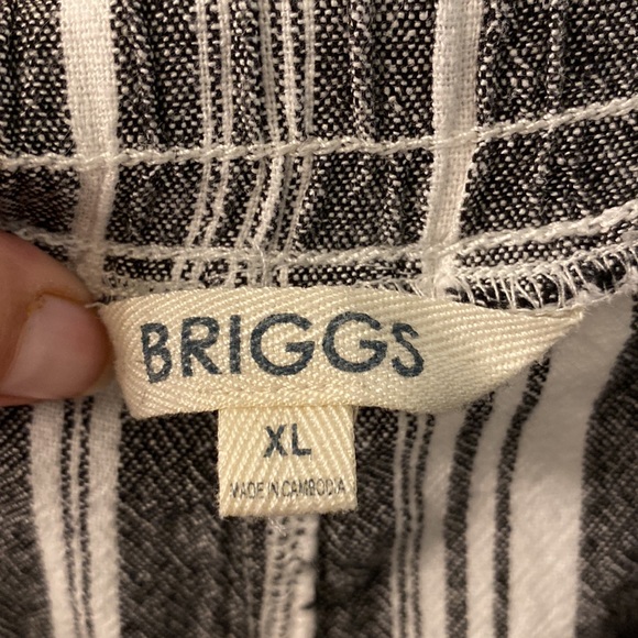 Briggs Linen Blend Wide Leg Pants in Grey & White Stripe Size XL - Picture 5 of 7